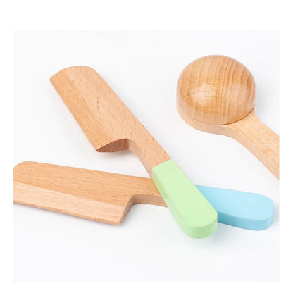 Wooden Toy Play House Early Education Simulation Kitchen Children Cooking Toys Gift