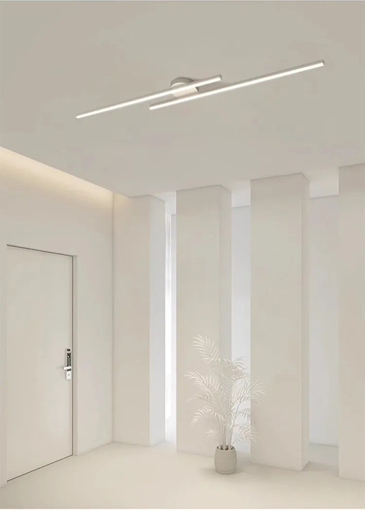Long Aluminium LED Ceiling Light Modern Creative Design Ceiling Lamp Indoor Lighting Fixture Hallway Balcony Aisle Office Lustre