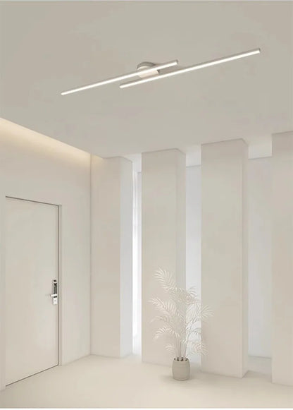 Long Aluminium LED Ceiling Light Modern Creative Design Ceiling Lamp Indoor Lighting Fixture Hallway Balcony Aisle Office Lustre