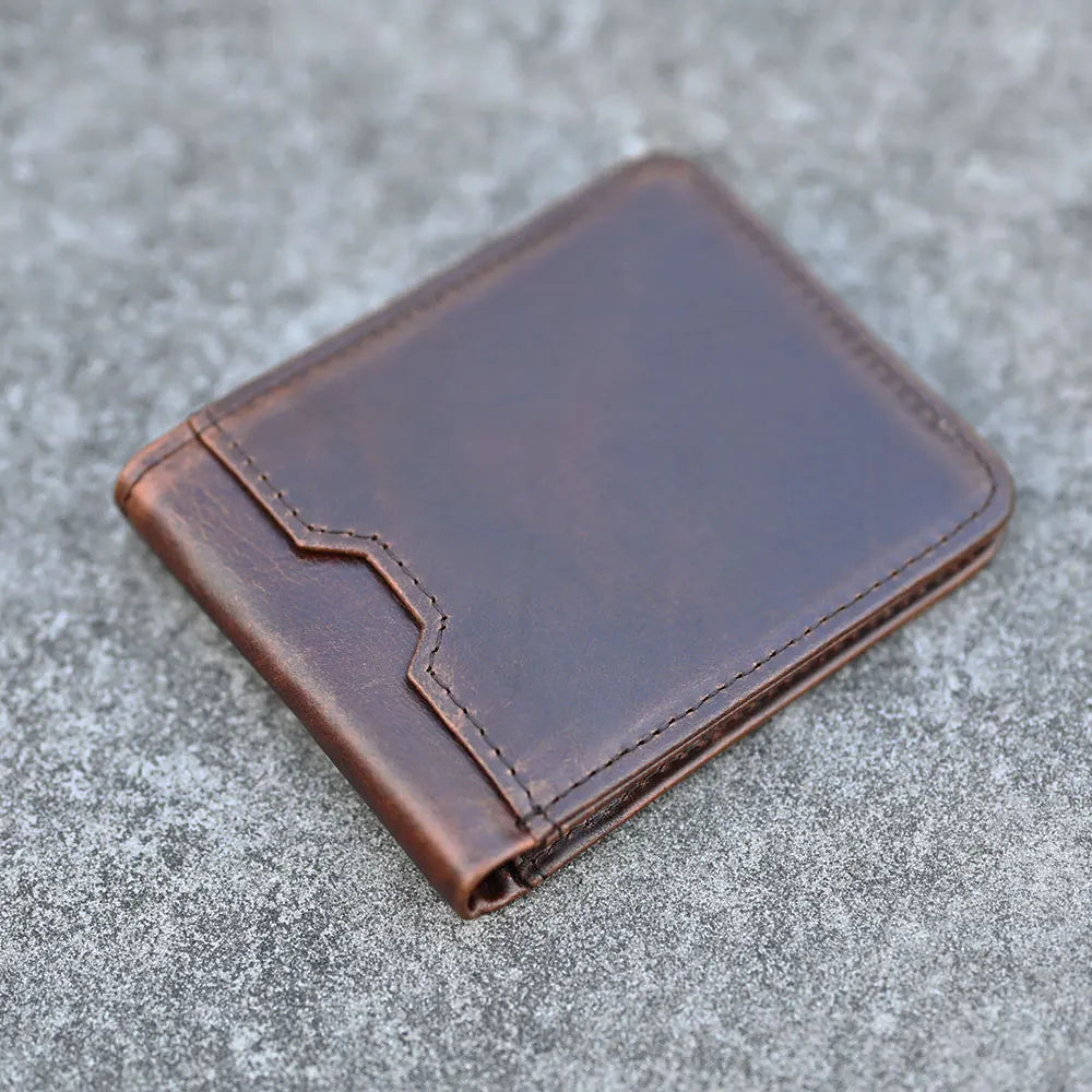 Rfid Blocking Genuine Leather Mens Wallet  Bifold Dollar Clips Designer Wallets Famous Brand Male Wallet Money Bags