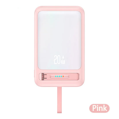 Power Bank with Data Cable Magnetic Power Bank For iPhone 15 Mobile Phone Wireless Fast Charging PD20W With Holder Power Bank