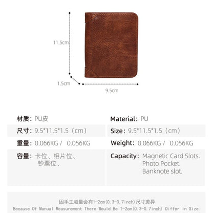 Men's Wallets RFID Blocking Genuine Leather Trifold Business Short Purse Wallet for Men with ID Window and Credit Card Holder
