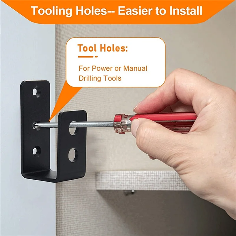 AAAEL-2 Pieces 2Inch X 4Inch Door Barrier Clips Heavy Duty Open Rod Bracket U Shape Bracket For Barn Shed Garage Gate Durable