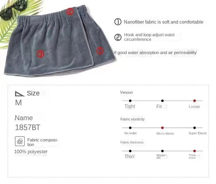 Men's Bath Towel Absorbent Towel Sexy Beach Skirt Anti-light Men's Bath Skirt Can Wear Towel Swimming Trunks