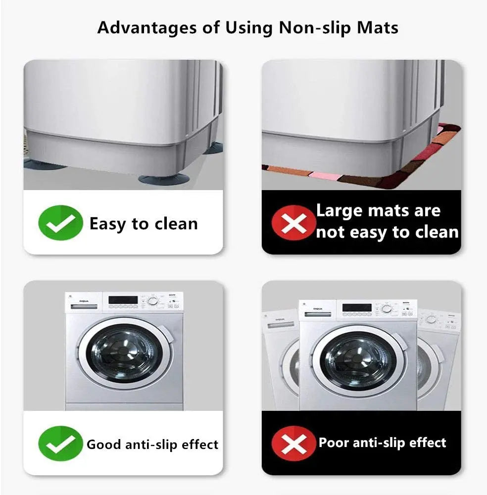 4Pcs Anti Vibration Feet Pads Rubber Legs Slipstop Silent Skid Raiser Mat For Washing Machine Support Dampers Stand Non-Slip Pad