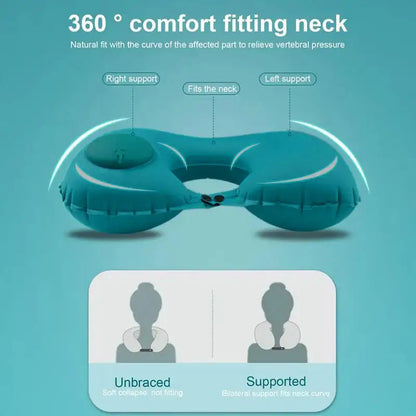 Inflatable Portable Neck Pillow That Can Be Stored And Self Filled Suitable For Outdoor Travel Business Trips U-shaped Pillow