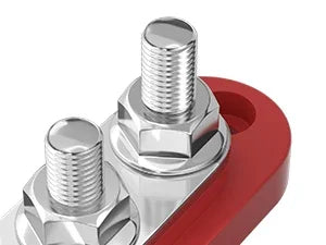 150A Terminal Bus Bar 5*M8 Studs Battery Power Distribution Block Red Black 12V Car Busbars for Automotive Marine Boat