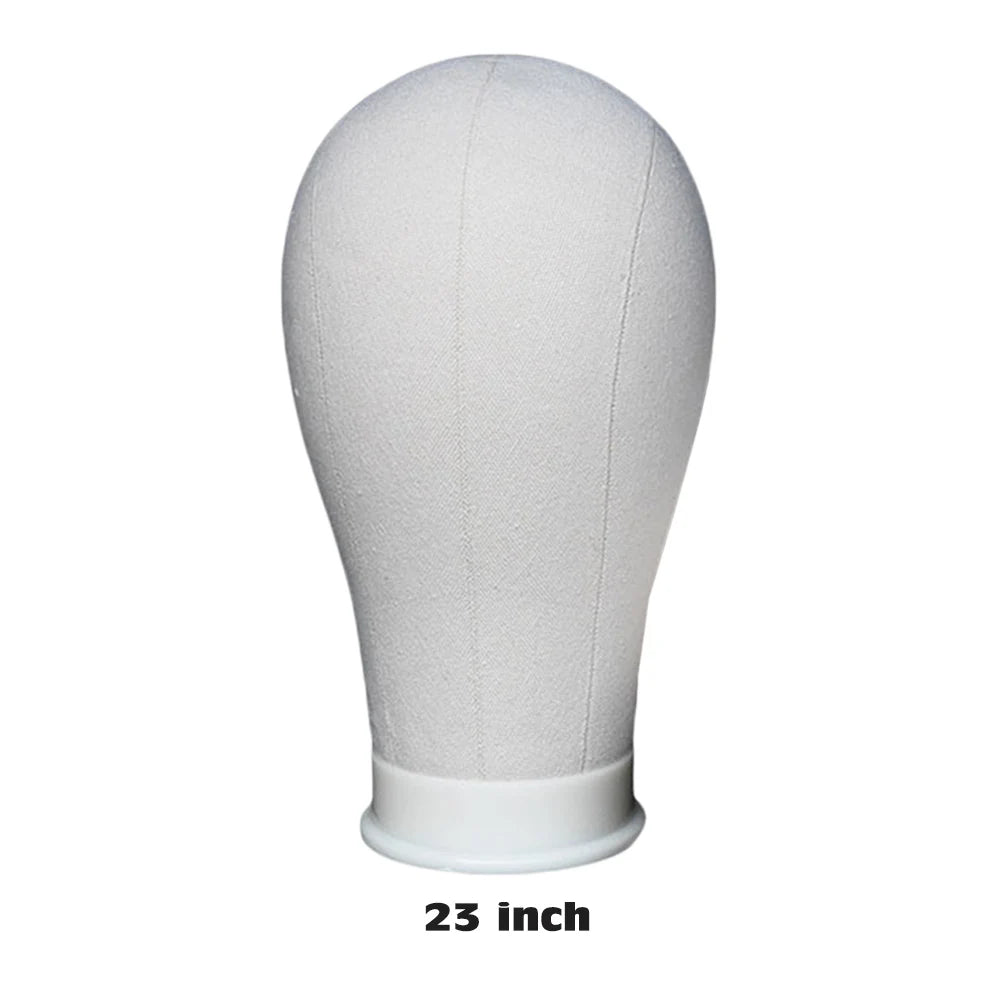 Canvas Block Head Mannequin Wig Head, Wig Stand Tripod with Head, Mannequin Head Wig Display Styling Head, Manikin Block Head