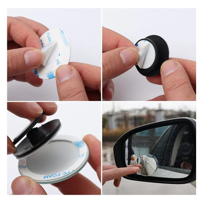 Car Blind Spot Mirror 360 Degree Adjustable Wide Angle Auxiliary Rearview Convex Mirror Universal Auto Car Auxiliary Mirror