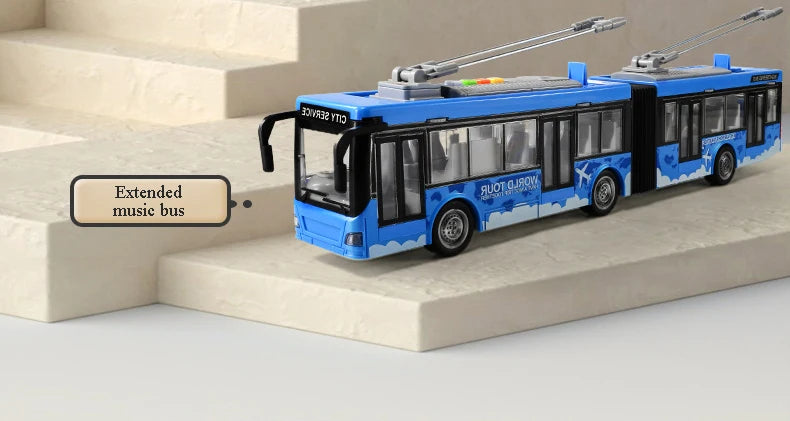 High-quality school bus toy car model large sound and light double-decker bus simulation car toy children's gift