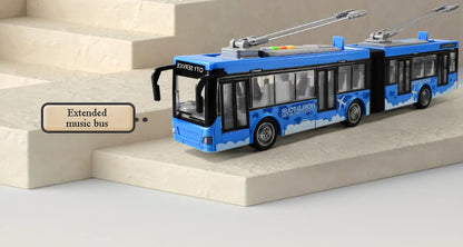 High-quality school bus toy car model large sound and light double-decker bus simulation car toy children's gift