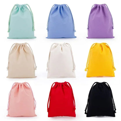 Reusable Drawstring Storage Bags, Organizer Pouch for Jewelry, Toys, Cosmetics Cotton Linen Drawstring Pouches Dustproof Sacks