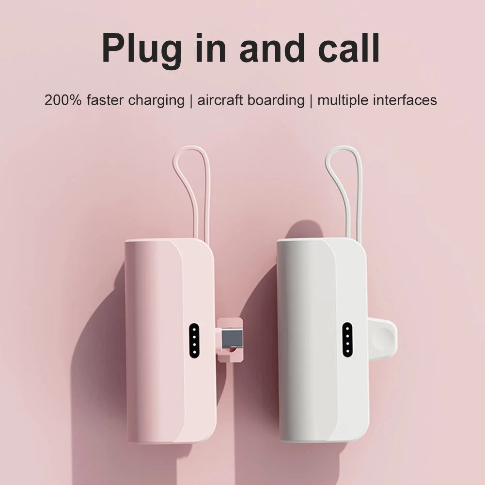 Mini Power Bank 5000mAh Portable Mobile Phone Charger External Battery Power Bank Plug Play For iPhone Samsung Xiaomi Power Bank