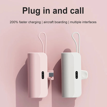 Mini Power Bank 5000mAh Portable Mobile Phone Charger External Battery Power Bank Plug Play For iPhone Samsung Xiaomi Power Bank