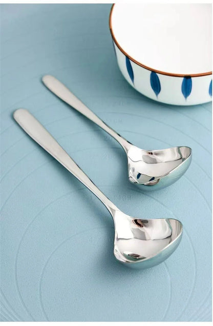 Korean Stainless Steel Thickening Spoon Creative Long Handle Hotel Hot Pot Spoon Soup Ladle Home Kitchen Essential Tools