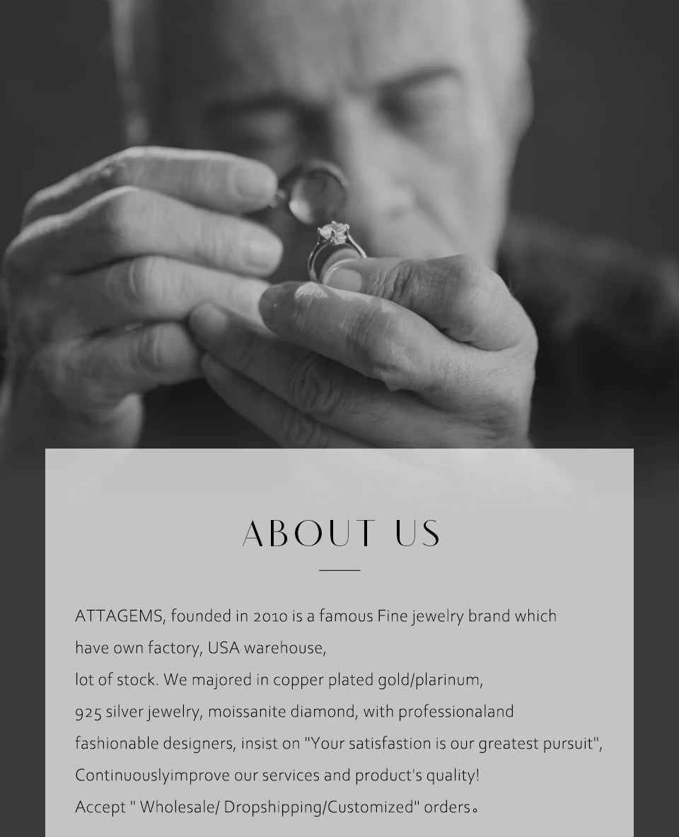 ATTAGEMS Luxury Round Cut 2.5mm Moissanite Ring for Women Man 925 Sliver Sparkling Fine Jewelr Engagement Wedding Party Gift New