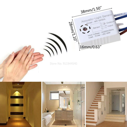 220V Sound Sensor Light Control Home Improvement Smart Switches Module Detector Intelligent Auto On Off Light Switch Accessories
