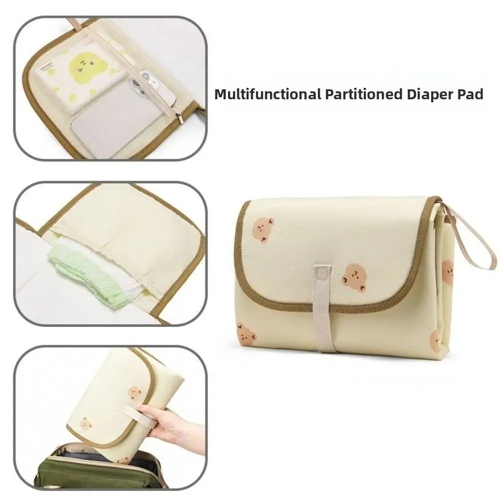 Foldable Diaper Changing Pad Bear Waterproof Baby Infant Diaper Urine Mat Detachable Easy To Clean Bedding Changing Cover Pad