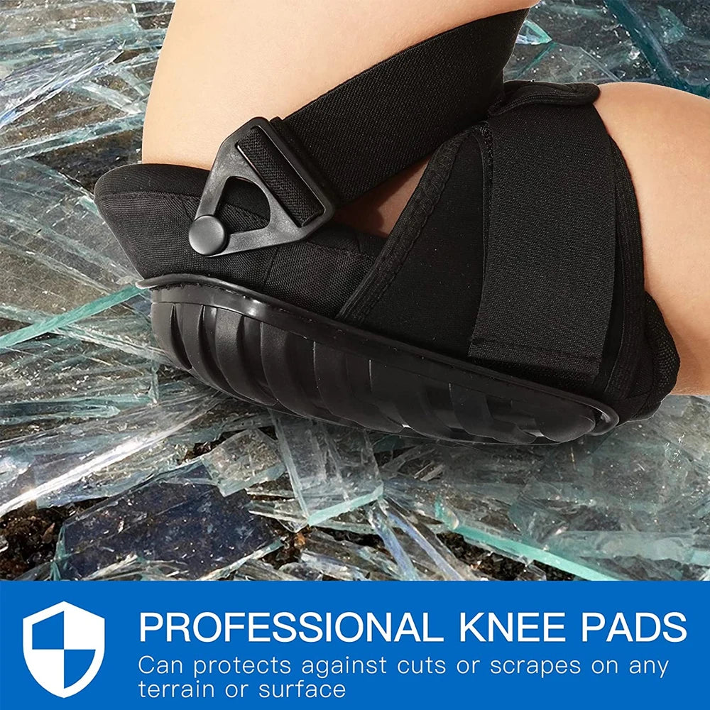 Construction Knee Pads with Thick Foam and Gel Cushioning, Adjustable Kneepads Straps for Work Flooring Gardening