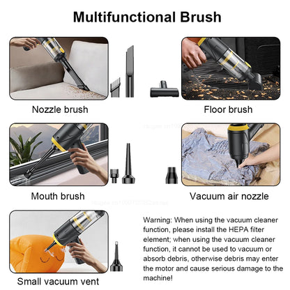 Car Vacuum Cleaner 12000PA Portable Vacuum Cleaner Strong Suction Handheld Vacuum Cleaner Wireless Vacuum Cleaner for Car Home