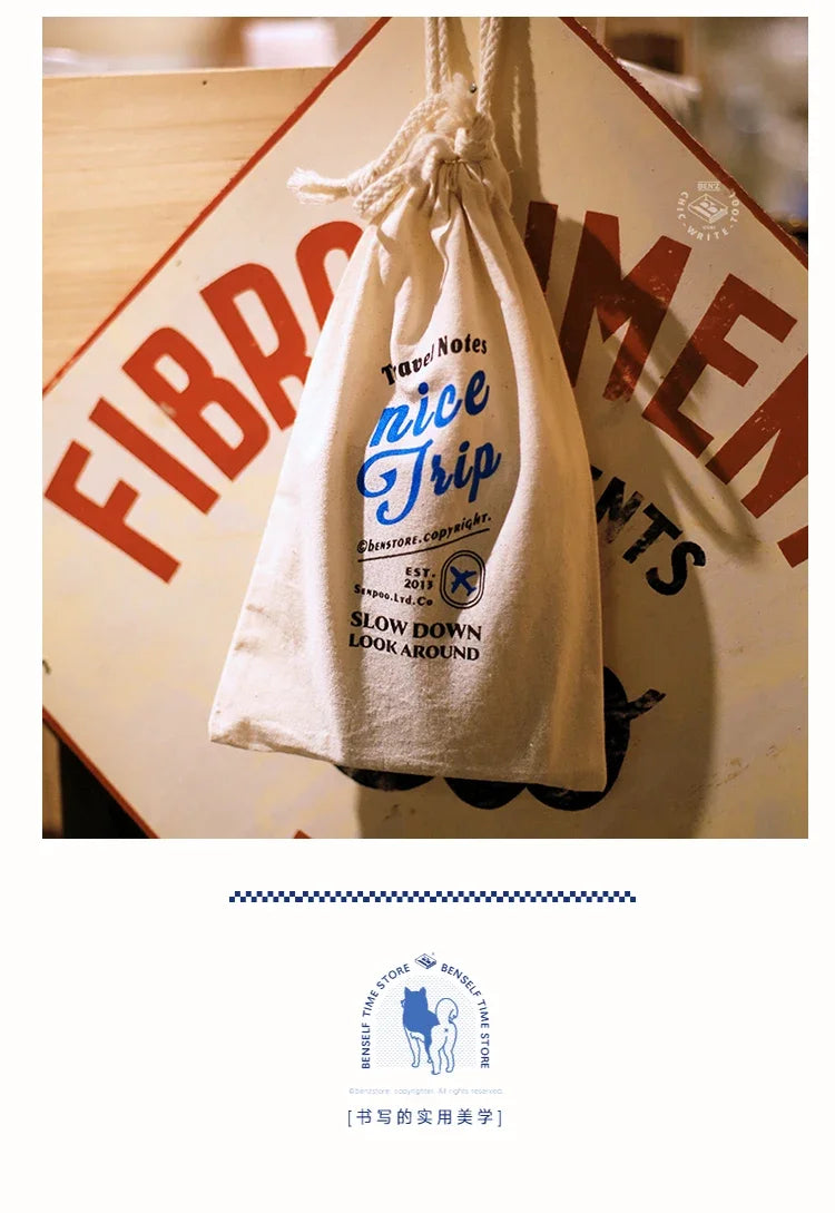 Fromthenon A6 A7 Loose Leaf Notebook Storage Bags Traveler Notebook Journal Storage Bag Planner Drawstring Stationery Supplies