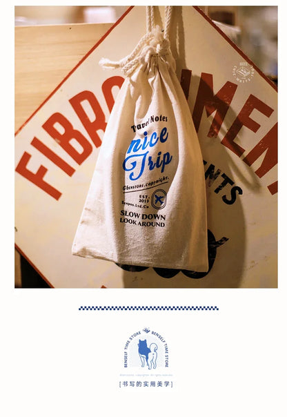 Fromthenon A6 A7 Loose Leaf Notebook Storage Bags Traveler Notebook Journal Storage Bag Planner Drawstring Stationery Supplies