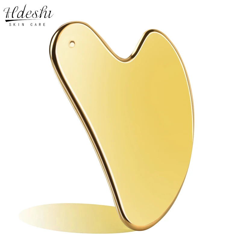 Stainless Steel Facial GuaSha Scraping Face Care Lifting Massage Tools Anti Wrinkle Skin Tighten Cooling Cellulite Massager Tool