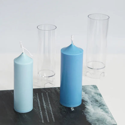 Spire Cylindrical Plastic Candle Mold DIY Geometric Conjoined Church Top Candles Making Supplies DIY Retro Church Wedding Decor