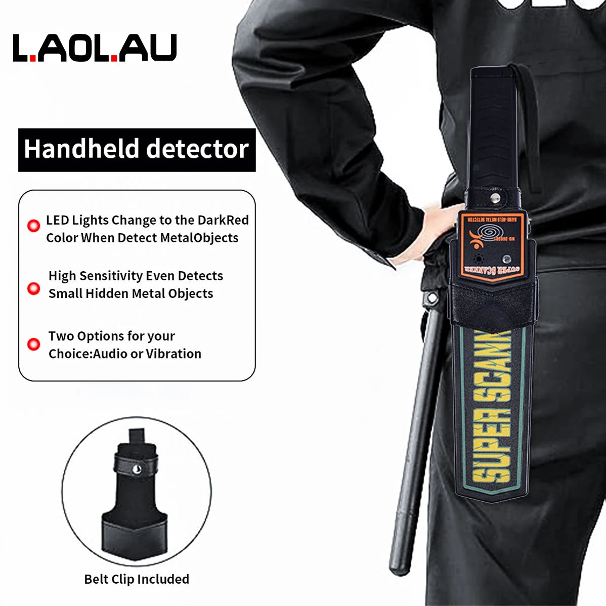 LAOLAU Metal Detector Handheld Metal Detection Outdoor Gold Finder Portable Scanner Depth Wall Detector Safe Checking