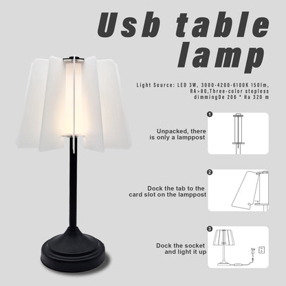 Bedroom bedside lamp USB plug LED table lamp DIY acrylic panel creative lighting mode decorative light