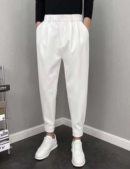 9 Cropped Office Male Suit Trousers Plus Big Size Men's Summer Pants Work Cheap High Quality Designer Clothes Elegant Tailoring