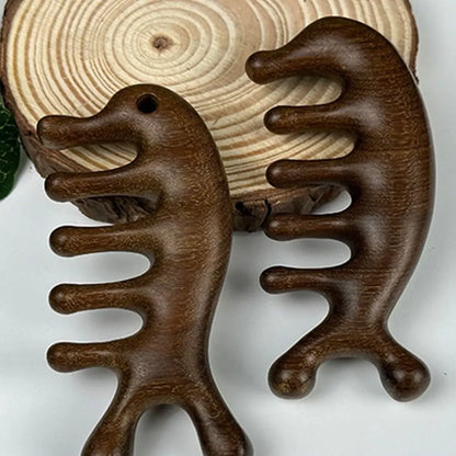 Scalp Relax Meridian Massage Comb Anti-static Blood Circulation Sandalwood Hair Comb Smooth Hair Comfortable Head Massage Comb