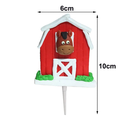 Farm Animal Cake Toppers Barnyard Themed Cake Decor Mini Sheep Horse Cow Pig Cake Toppers Farm Animal Baby Shower Birthday Decor