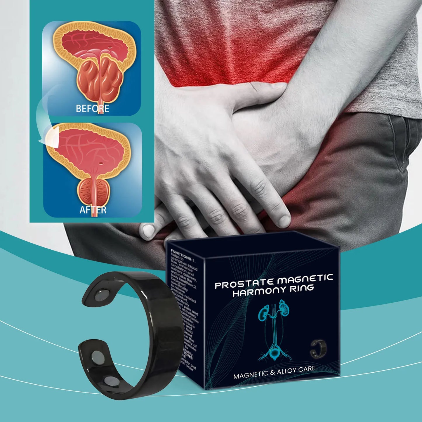 Prostate Ring Soothes And Improves Circulation, Enhances Function And Promotes Health. Health Ring