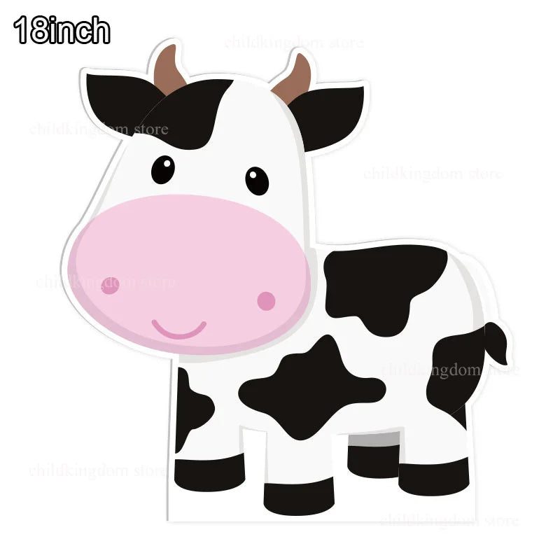 Custom Farm Birthday Party Backdrops Farm Cow Cutouts KT Board DIY Birthday Balloons Farm Birthday Baby Shower Party Bacground
