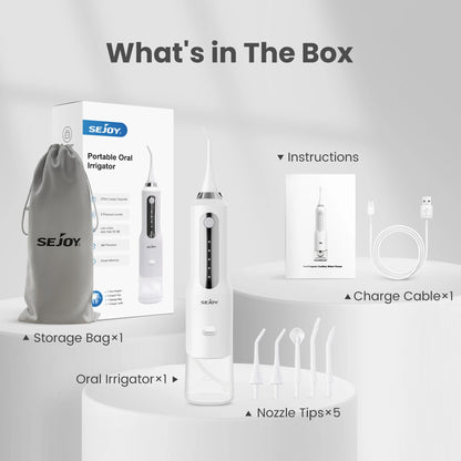 SEJOY Water Flosser for Teeth Irrigator Teeth Whitening Tool Portable Water Pick Personal Care Appliances Dental Teeth Cleaner