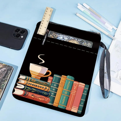 1 pc Book Sleeve Coffee Book Covers Book Pattern Black Book Protector for Paperbacks Washable Fabric Cloth Book Cover