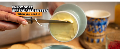 French Butter Crock For Counter With Butter Knife On Demand Spreadable Butter Ceramic Bell Style Butter Jar Butter Dish with Lid