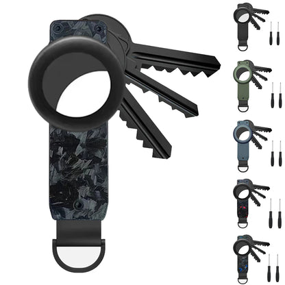 Key Organizer, Compact Keyholder, Anti-Lost Metal Keychain with Airtag Case, Compatible with Apple AirTag Finder Tracker, Alumin