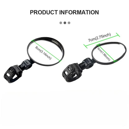 Motorcycles Rearview Mirror Side Mirror For Safety View Turning Left Right Mirror Adjustable Mini Autocycle Rear View