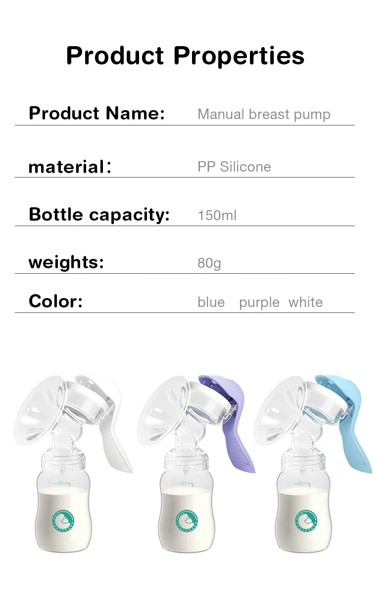 Breast Pump Baby Nipple Manual Suction Milk Pump Feeding Breasts Pumps Milk Bottle Sucking Postpartum Supplies