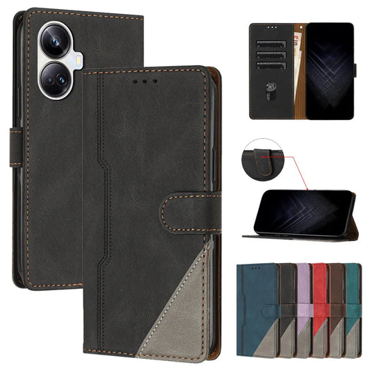 Realme 10 Case Simple Business Style Leather Phone Case on sFor Funda OPPO Realme 10 9 8 Pro 9i 7i 10Pro+ 9Pro Plus Flip Cover
