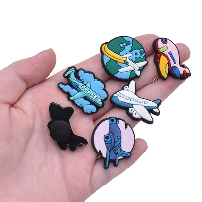 Airplane Shoe Charms for Crocs Accessories Charms Clogs Bubble Slides Shoe DIY Decoration Kids Party Gifts