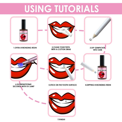 Tooth Gems Teeth Gems Teeth Gems With Glues and Light Teeth Jewelry