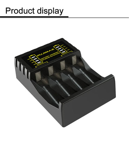 Battery Charger for AAA/AA Rechargeable 4 Slot Batter Charger With LED Indicator Charger Cable for AA/AAA Ni-MH/Ni-Cd Batteries