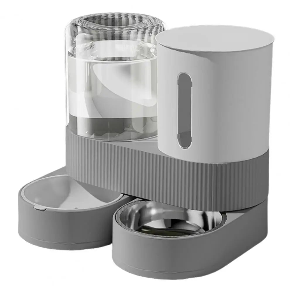 Automatic Cat Feeder Automatic Pet Feeder Water Dispenser Set for Cats Dogs 2-in-1 Food Bowl with Stainless Steel Insert