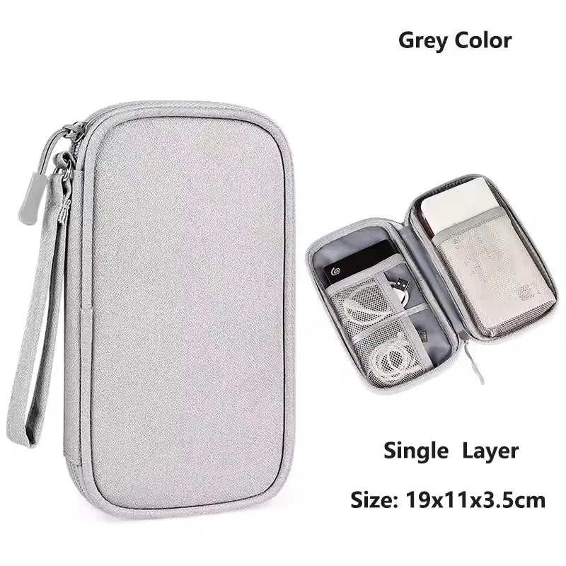Travel Organizer electronics accessories organizer portable waterproof double layers storage for cable hard disk Power Bank