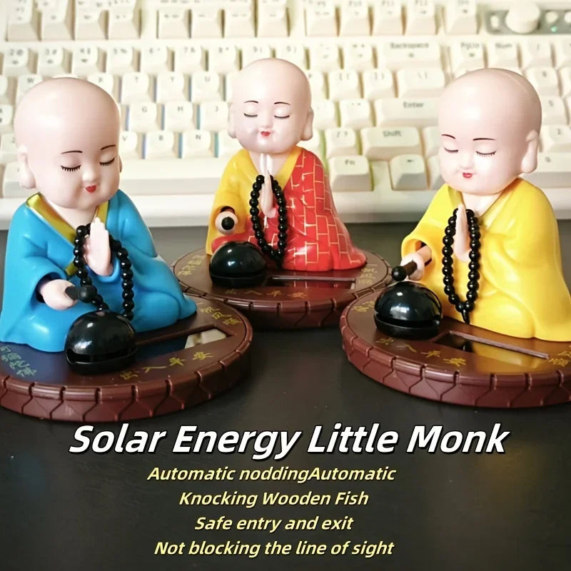 Solar Powered Little Monk Car Accessories, Car Shaking Little Monk Car Interior Accessories, Toy Accessories