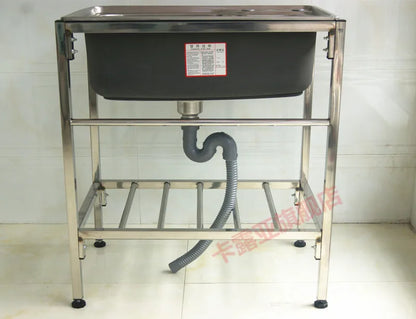 The kitchen is thick and simple, stainless steel sink, single sink, double sink, large single sink with bracket, water basin, ve