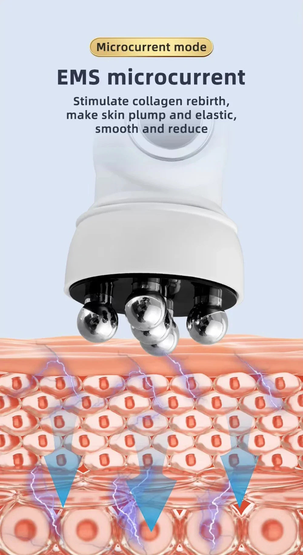 RF Facial Massage Roller EMS Face Lifting Machine Microcurrent Skin Tightening Face V-line Beauty Device Eye Roller Skin Care